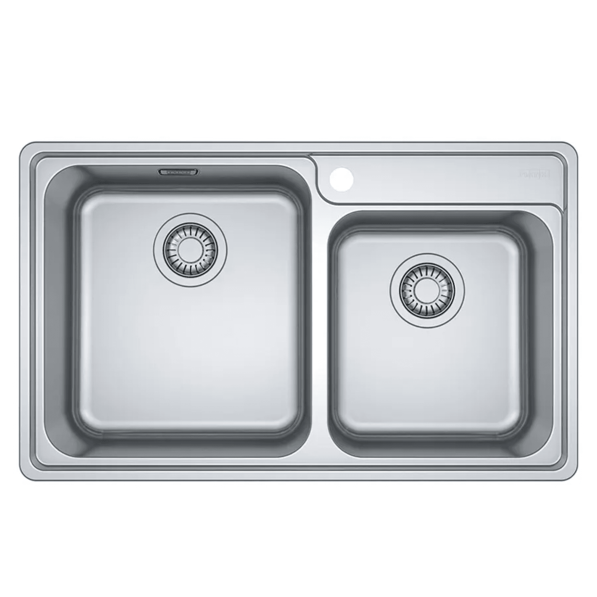 FRANKE BCX 620-38-32 (101.0393.027) Bell 不銹鋼檯面雙星盆 790x480mm 銀色