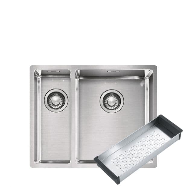 FRANKE BXX 260-4002E SBL Box 不銹鋼 檯面/檯底 雙星盆 662x450x200mm 銀色