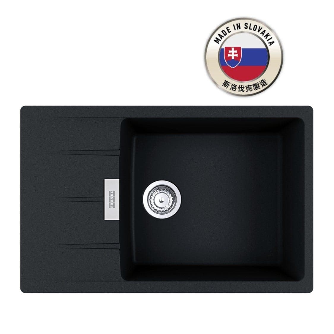 FRANKE CNG 611-78XL Onyx Centro 花崗岩 檯面 單星盆 780x500mm 瑪瑙黑