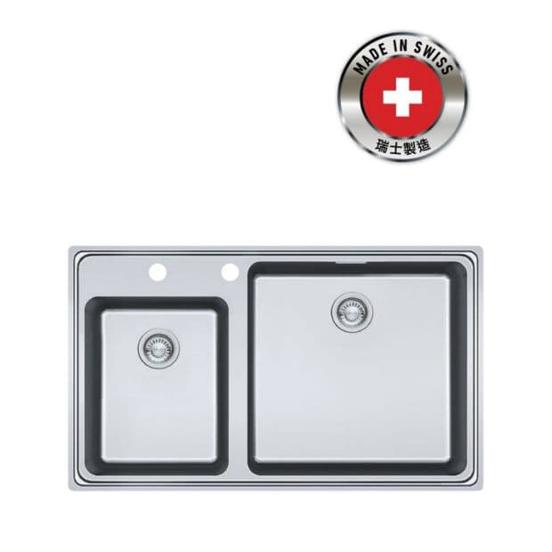 FRANKE FSX 220-86 (127.0379.204) Frames 不銹鋼 檯面 雙星盆 860x458mm 銀色