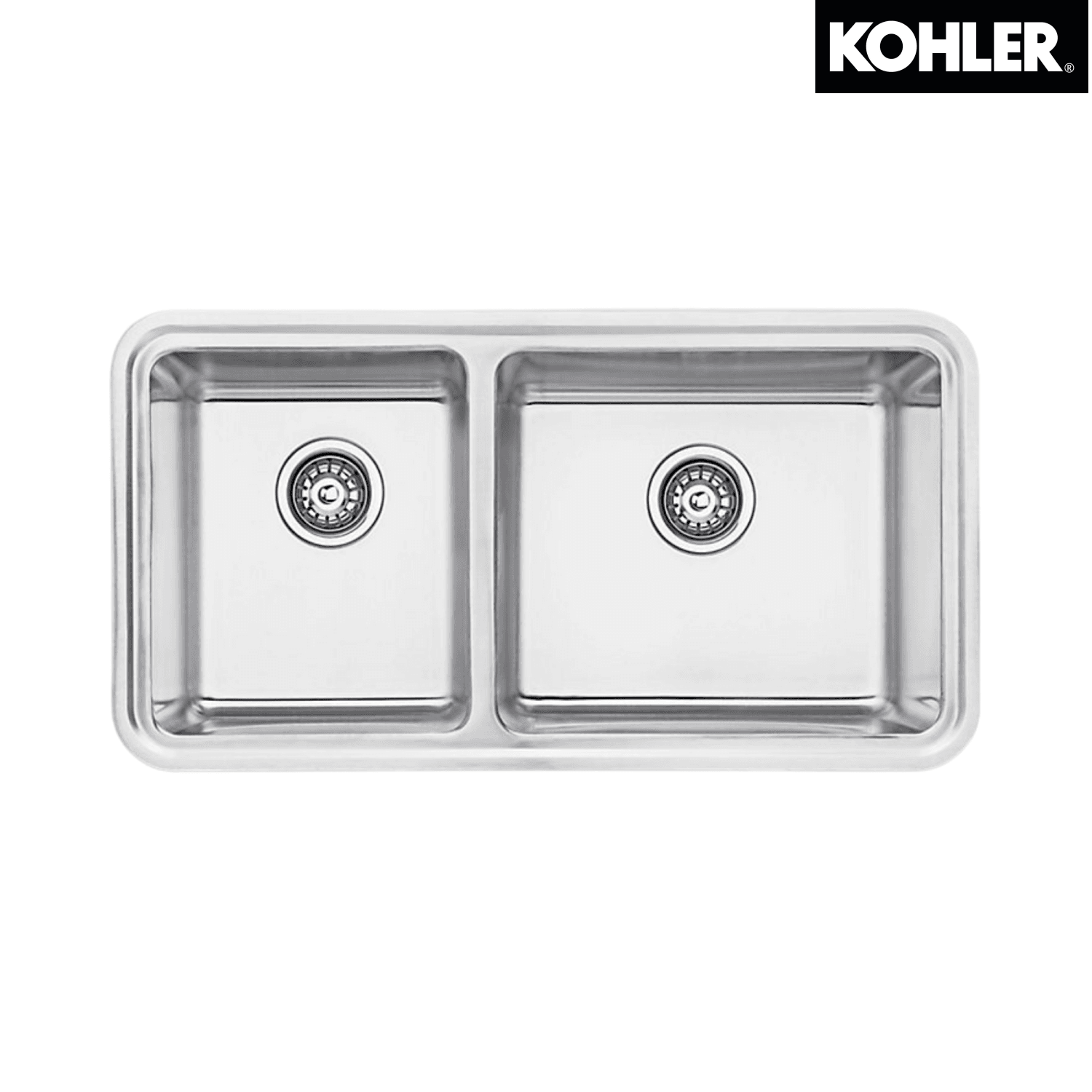 Kohler K-3664T-F-NA PROLOGUE 33" 大/小槽下崁式/修邊式廚房星盆 (包括瀝水籃)