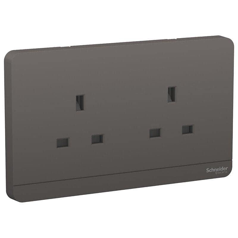 Schneider 施耐德 E83T426_DG_C5 13A 兩位連保護門插座