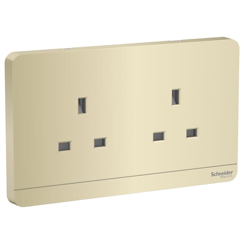 Schneider 施耐德 E83T426_WG_C5 13A 兩位連保護門插座