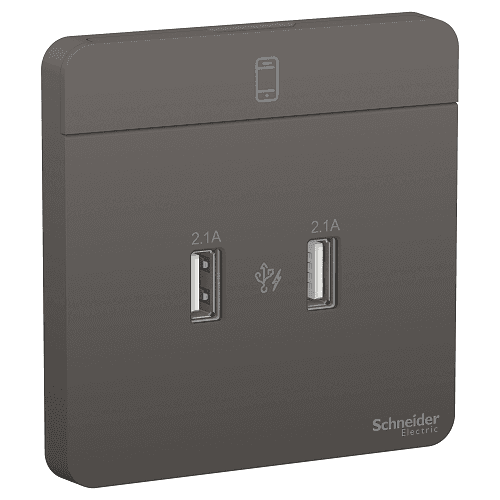 Schneider 施耐德 – 雙位2.1A USB充電插座 E8332USB_DG_C5